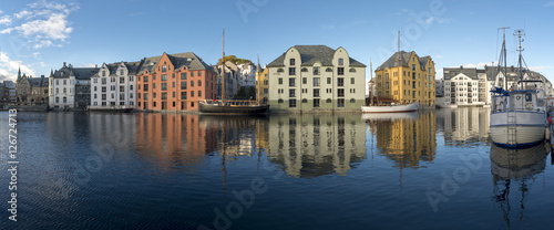 Alsesund Norwegen Hafen Panorama