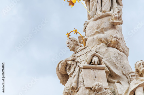 TIMISOARA, ROMANIA - 15 OCTOBER 2016: Statue from 1756 in Liberty Square in Timisoara