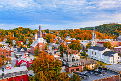 Montpelier, Vermont, USA town Skyline.