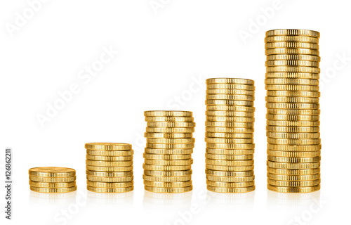 Golden coins stacks