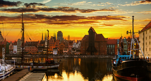 Gdansk at sunset - The historic city in Poland.