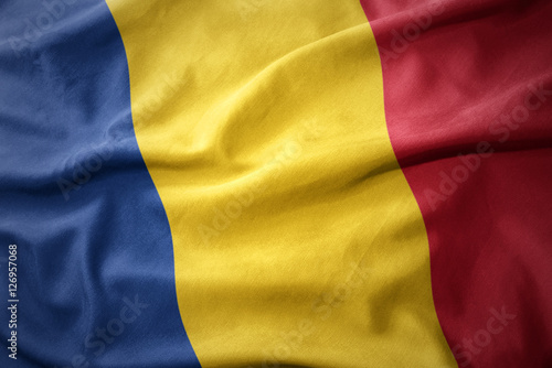 waving colorful flag of romania.