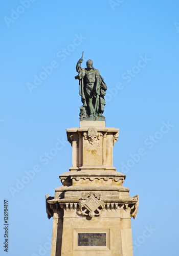 Spain, Catalonia, Tarragona, View of the monument to Ruber de Lauria.