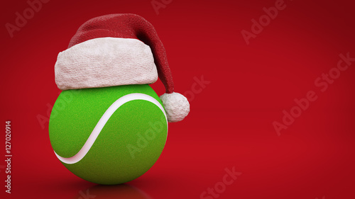 Christmas concept. tennis ball. 3d rendering