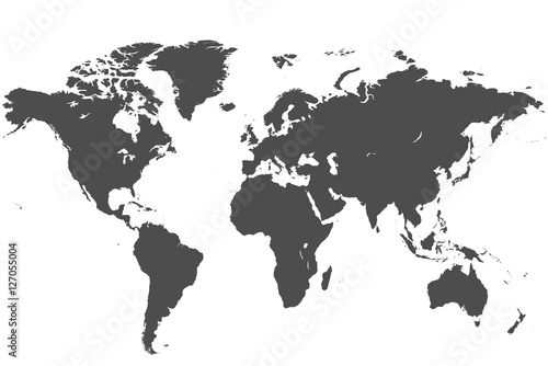 Карта мира. Карта мира в высоком разрешении в сером цвете