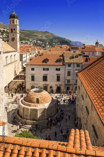 The Large Onofrio's Fountain view from Dubrovnik City Walls