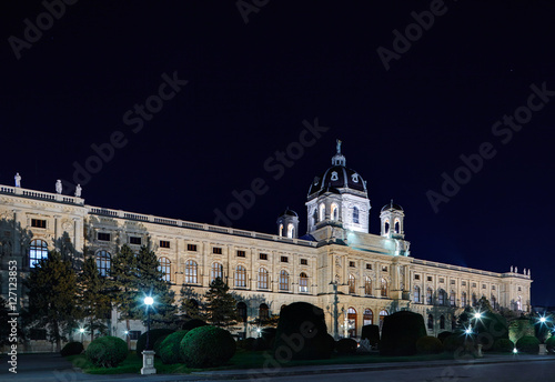 Beautiful night view of famous Naturhistorisches Museum (Natural