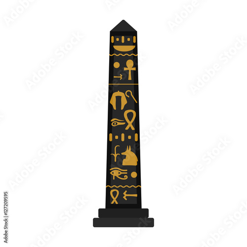 Luxor obelisk icon in cartoon style isolated on white background. Ancient Egypt symbol stock vector illustration.