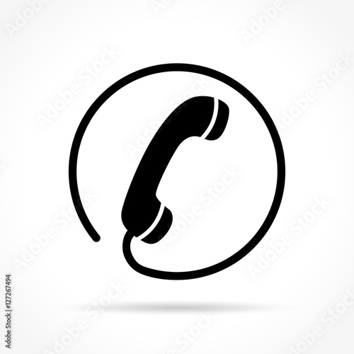 handset phone on white background