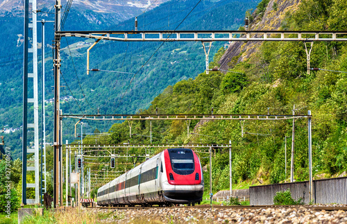 Tilting high-speed train on the Gotthard railway