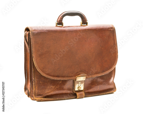 Old leather business suitcase - Vecchia borsa da lavoro in cuoi