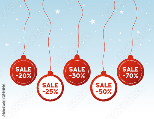 Christmas Sale Labels. Vector Illustration