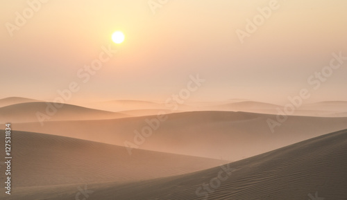 Sunrise in a desert near Dubai