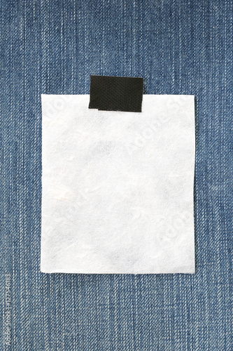 Note paper of empty and copy space on Denim background.