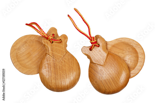 A pair of wooden spanish castanets