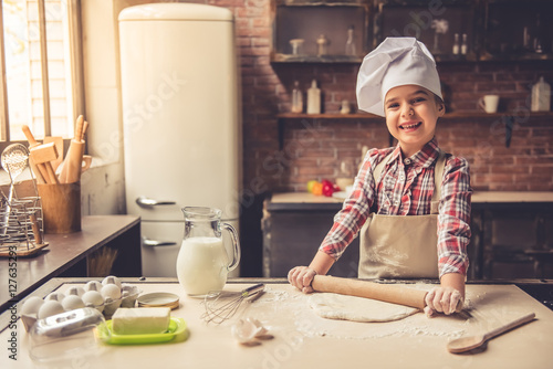 Little girl baking