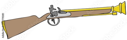 Illustration of a Blunderbuss black powder rifle.