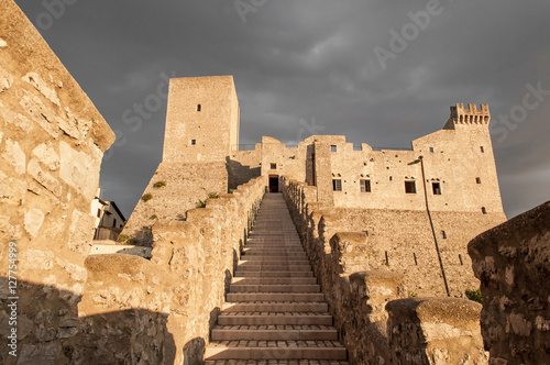 the castle of Itri, a rural town on the border with Formia, illuminated by the sun