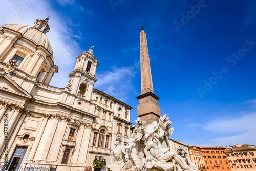Rome, Italy - Egyptian obelisk in Piazza Navona
