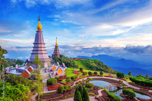 Landmark pagoda in doi Inthanon national park at Chiang mai, Thailand.