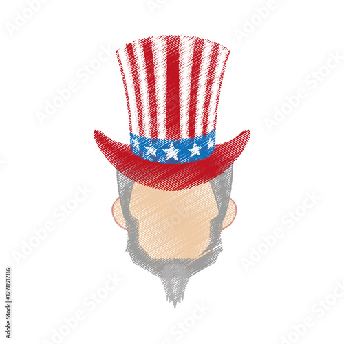 hand drawing uncle sam design vector illustration eps 10