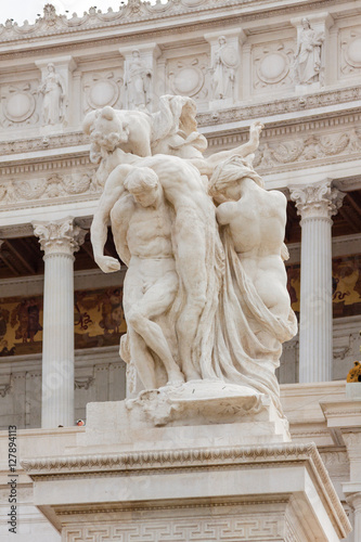 Statue of Vittoriano palace in Rome, Lazio region, Italy.