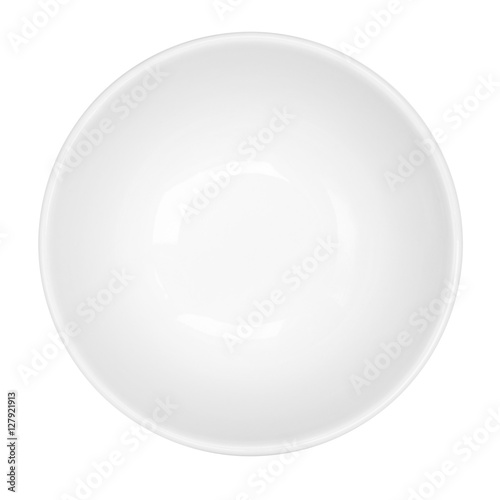 Empty White Bowl Isolated Top