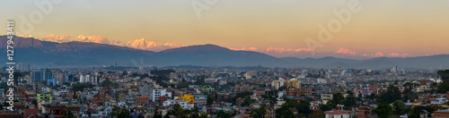Kathmandu city and the Himalayas panorama