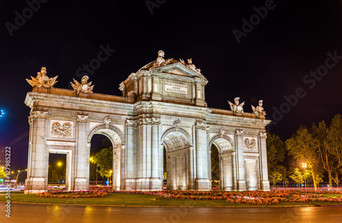 Puerta de Alcala, one of the ancient gates in Madrid, Spain