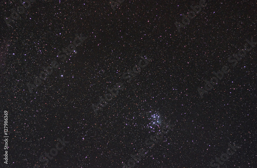 Open star cluster of Pleiades in the constellation of Taurus