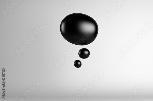 3d illustration of black speech bubble