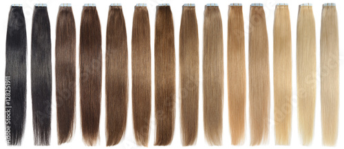 various colors of straight tape in human hair extensions 