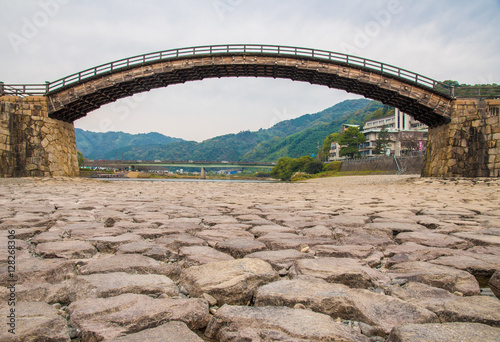 Kintai wooden arch bridge, Iwakuni, Japan (without tourist on the bridge)