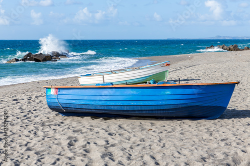 Fishing sloops at Sicilian beach near Milazzo