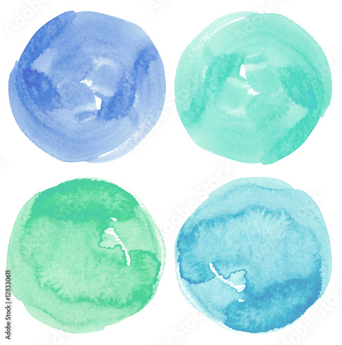 Set of watercolor paint circles