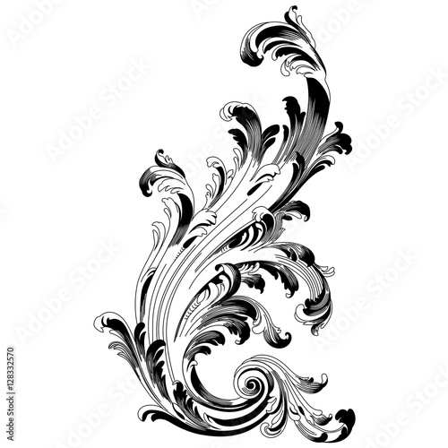 Vintage baroque ornament. Retro pattern antique style acanthus. Decorative design element filigree calligraphy vector. - stock vector