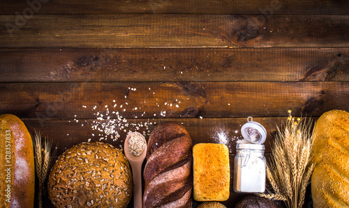 bakery products. Place for an inscription. Frame