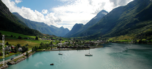 Panorama view of Olden, Norway.