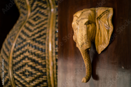 Elephant statue and background texture