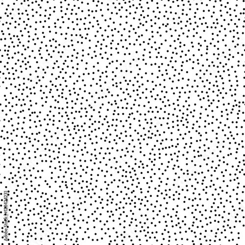 Seamless black, white abstract pattern with circles. Memphis style, 80th.