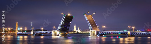Palace drawbridge in Saint Petersburg