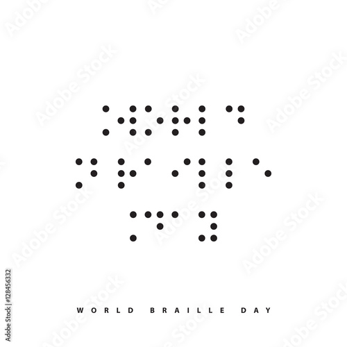 World Braille Day sign, message written in Braille alphabet. Vector graphics.