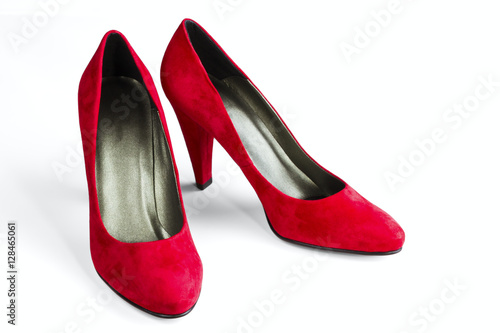 women's red velvet shoes