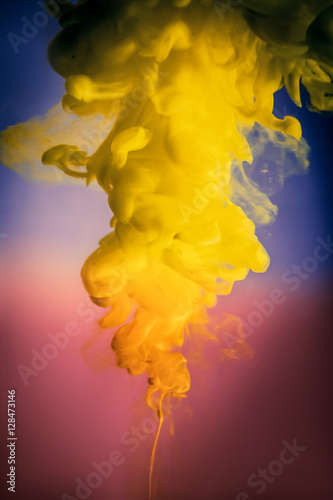 yellow ink in water
