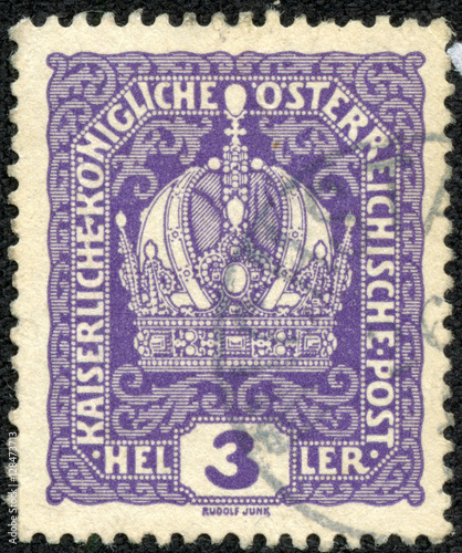 stamp printed in Austria, shows Austrian Imperial Crown
