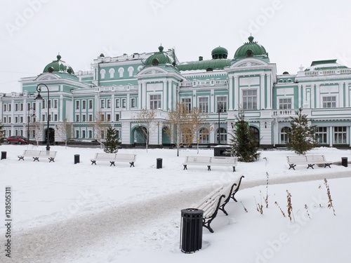 Omsk, Russia - November 22, 2016: Recreation area at the Omsk State Academic Drama Theatre