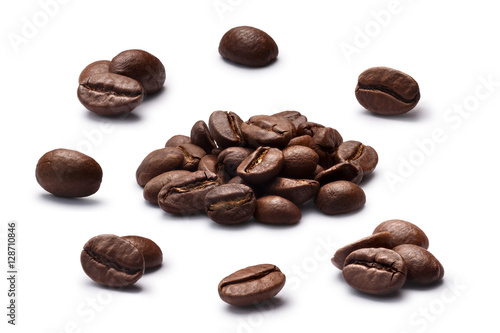 Dark chiaro roasted coffee beans set, paths