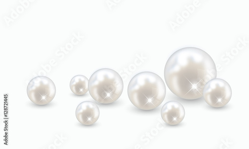 Beautiful realistic pearl set illustration vector