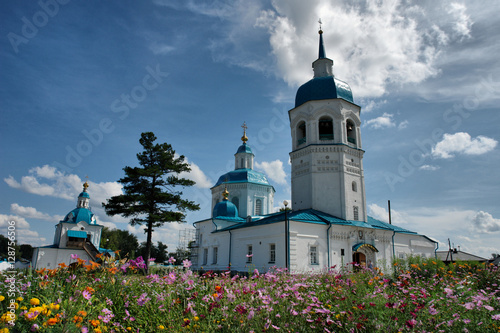 Yeniseysk - town in Krasnoyarsk Krai, Russia with Monastery of the Transfiguration of the Savior 