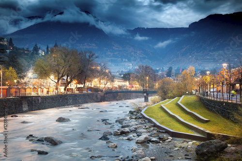 Merano, a beautiful town in the Alpine mountains of South Tyrol.